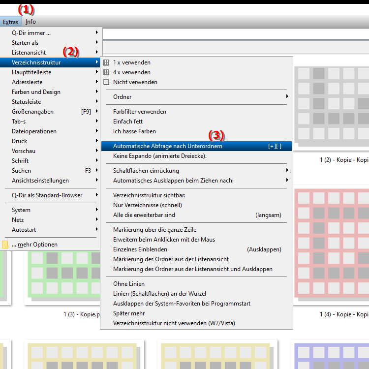Was bedeutet die automatische Abfrage nach Unterordnern im Datei Explorer
